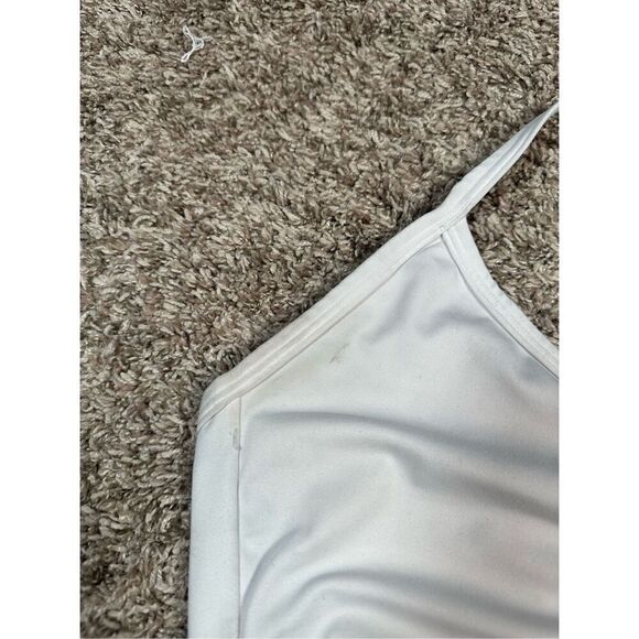 gymshark ruched training sports bra white size medium mesh criss cross back - Picture 8 of 8